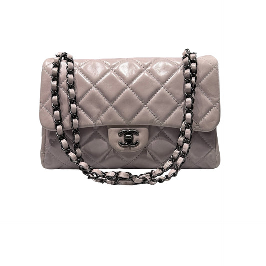 Used CHANEL Flap Chain Shoulder Bag Grey
