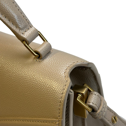 Used SAINT LAURENT grained calfskin Cassandra Handbag taupe