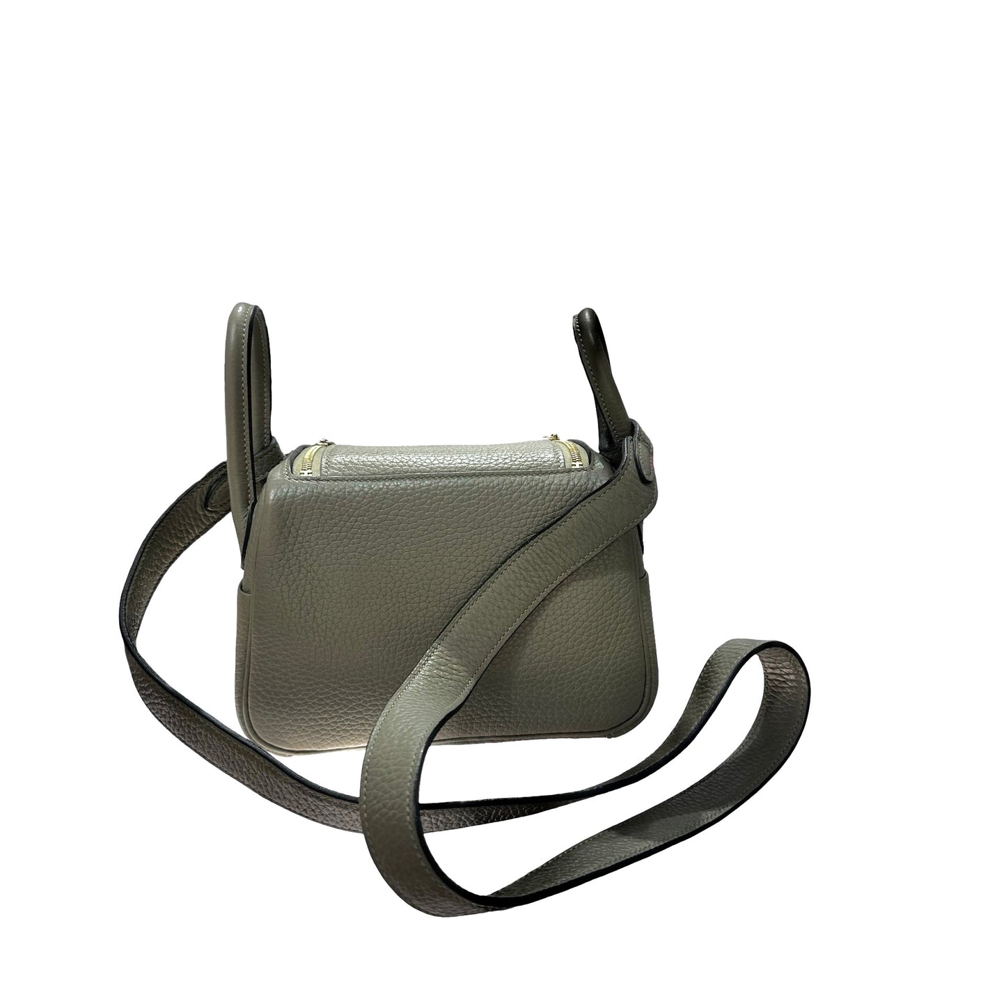 Used Hermès Mini Lindy Cross Body Bag Green GHW