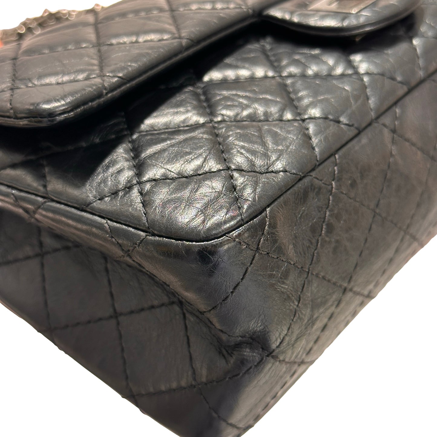 Used CHANEL 2.55 Shoulder Bag Black PHW