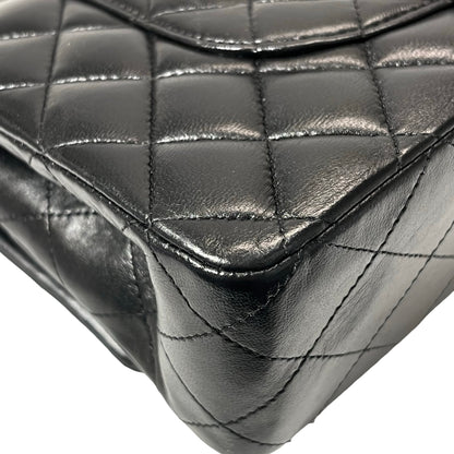 Used CHANEL Lambskin Leather CF 25 Shoulder Bag Black PHW