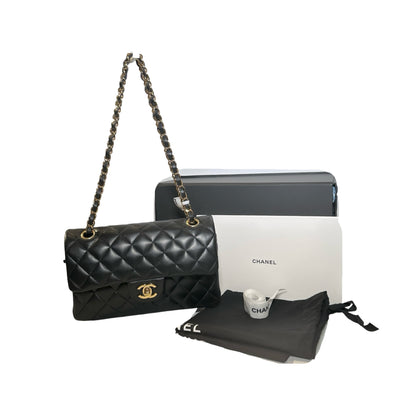 Used Chanel Calfskin Leather CF 23 Shoulder Bag Black GHW