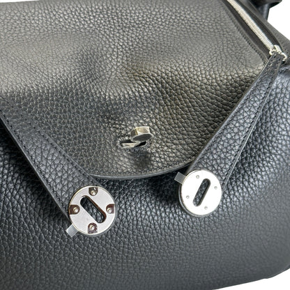 Brand New HERMES Leather Lindy 26 Handbag Black PHW