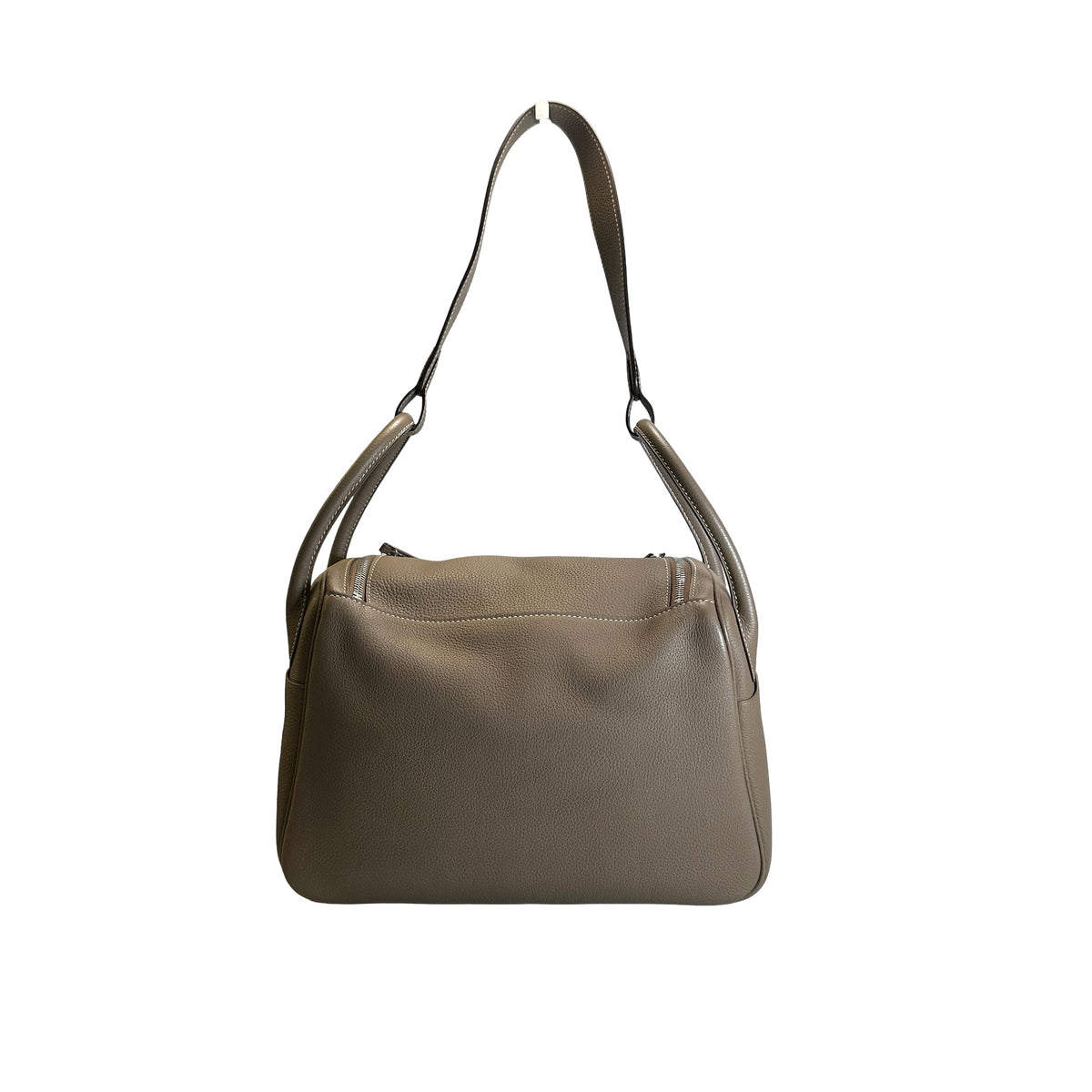 Used HERMES Leather Togo Lindy 30 Handbag Etoupe PHW