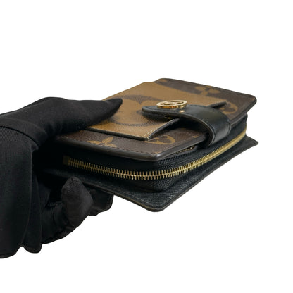 Used LOUIS VUITTON Monogram Reverse Canvas Portefeuille Juliette Wallet Brown