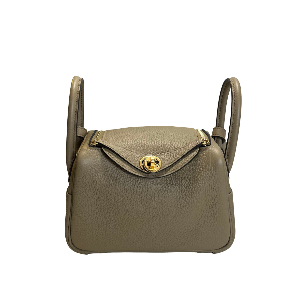 Brand New HERMES Clemence Lindy Handbag Etoupe