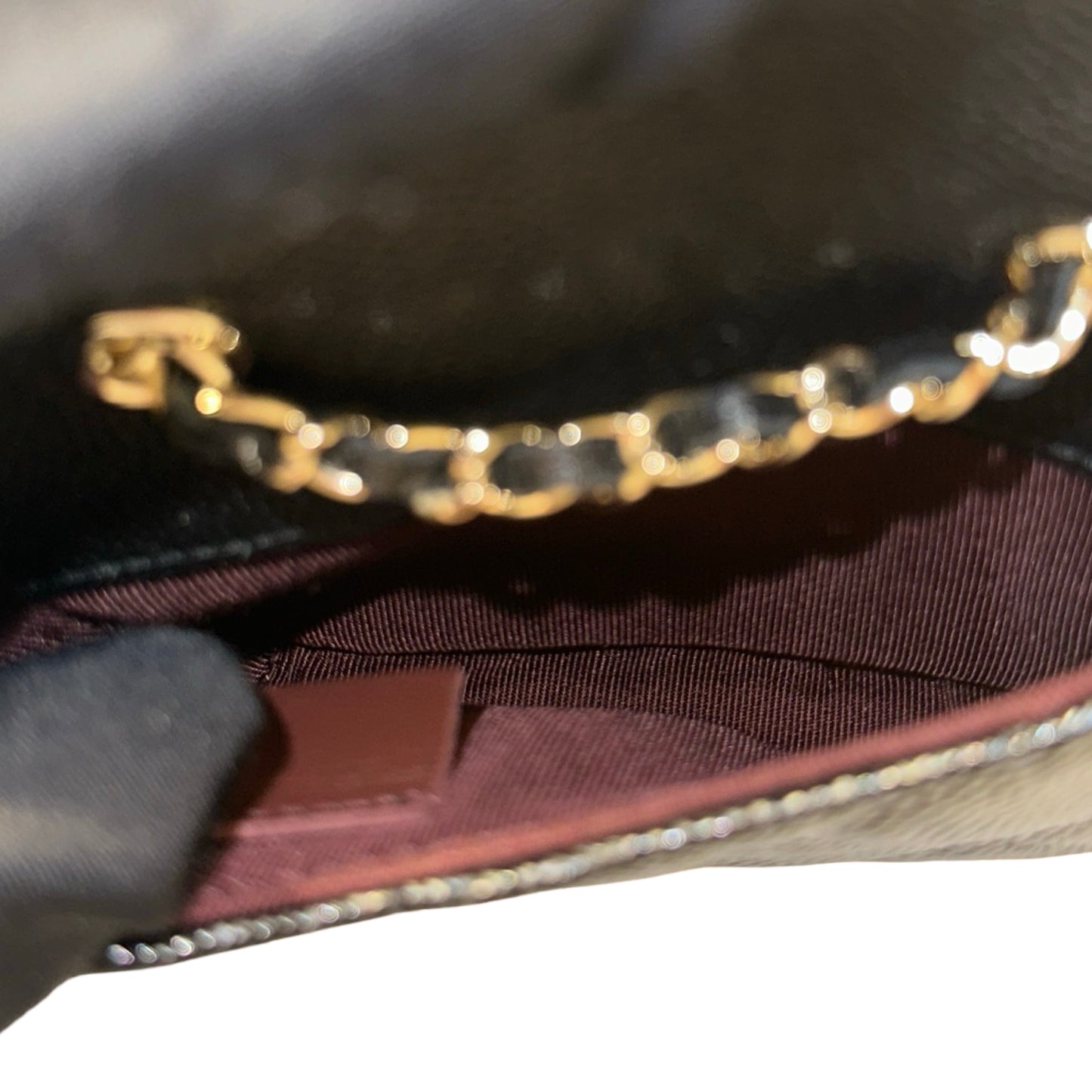 Used CHANEL Calfskin Leather Mini Bag Black PHW
