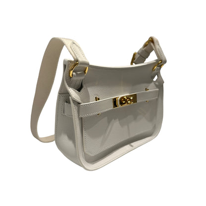 Used HERMES Evercolor Mini Jypsiere Cross body bag White GHW