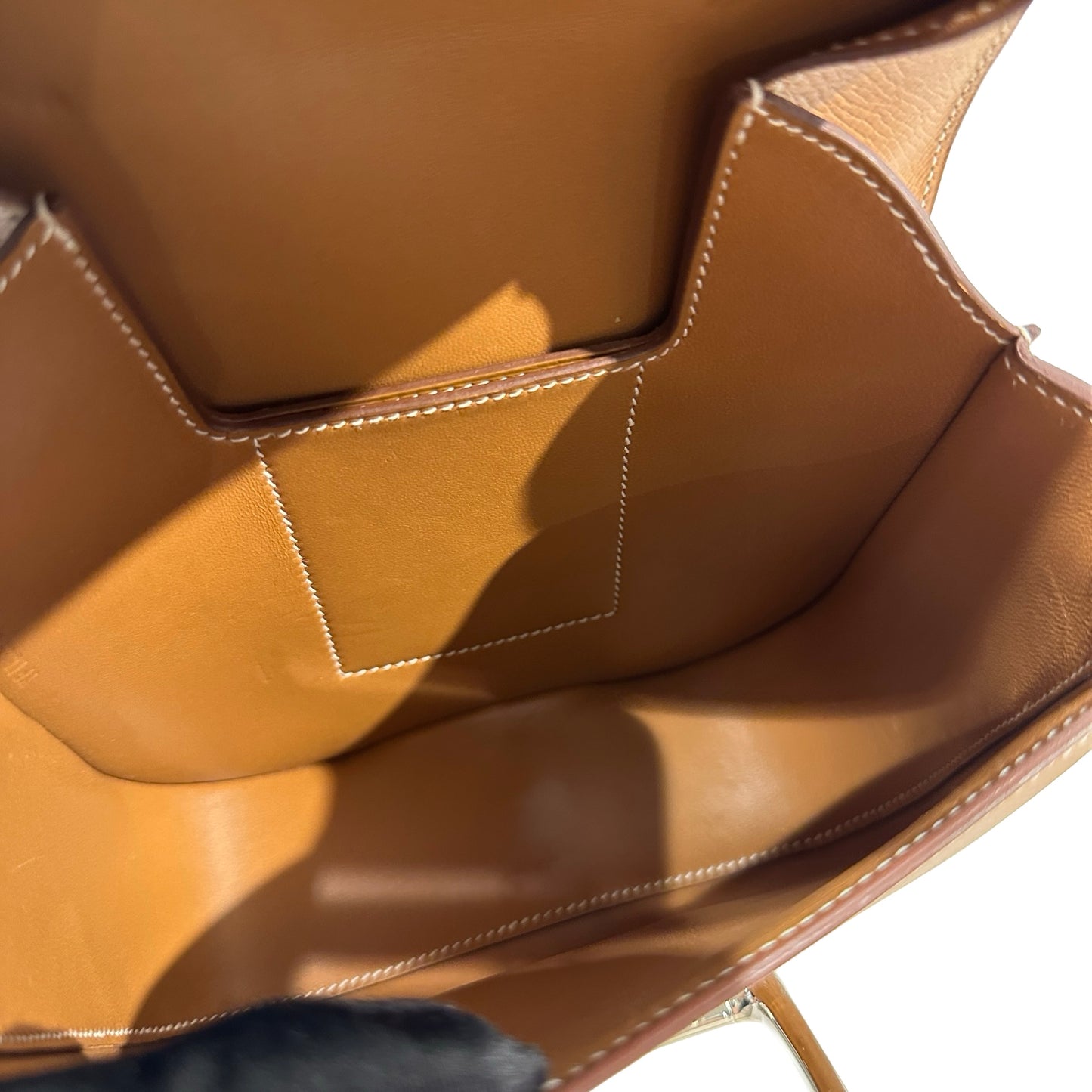 Used HERMES Epsom Della Cross body bag Gold Phw