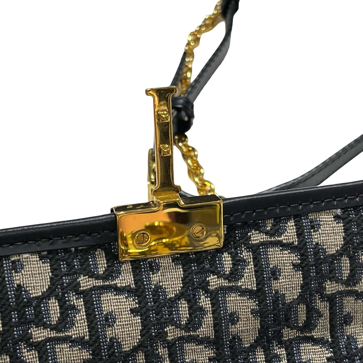 Used DIOR Oblique Oblique Montaigne 30 Crossbody Bag Navy blue