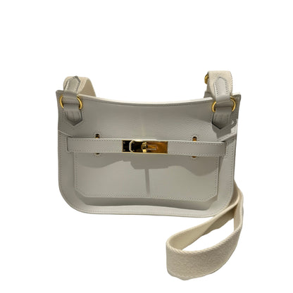 Used HERMES Evercolor Mini Jypsiere Cross body bag White GHW