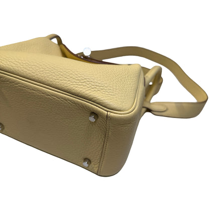 Used HERMÈS Leather Mini Lindy Shoulder Bag YELLOW PHW