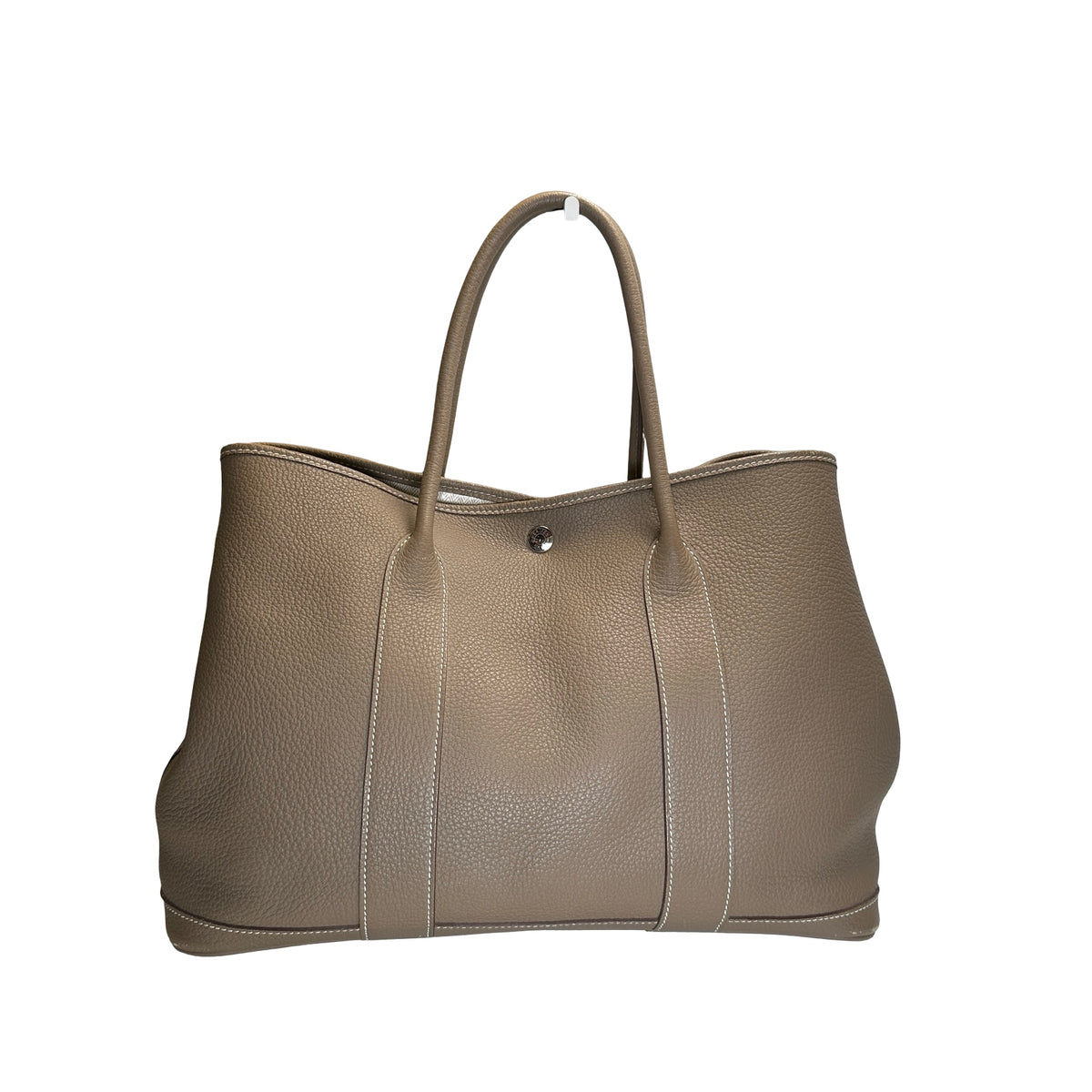 Used HERMES Negonda Leather Garden Party Tote Bag Etoupe