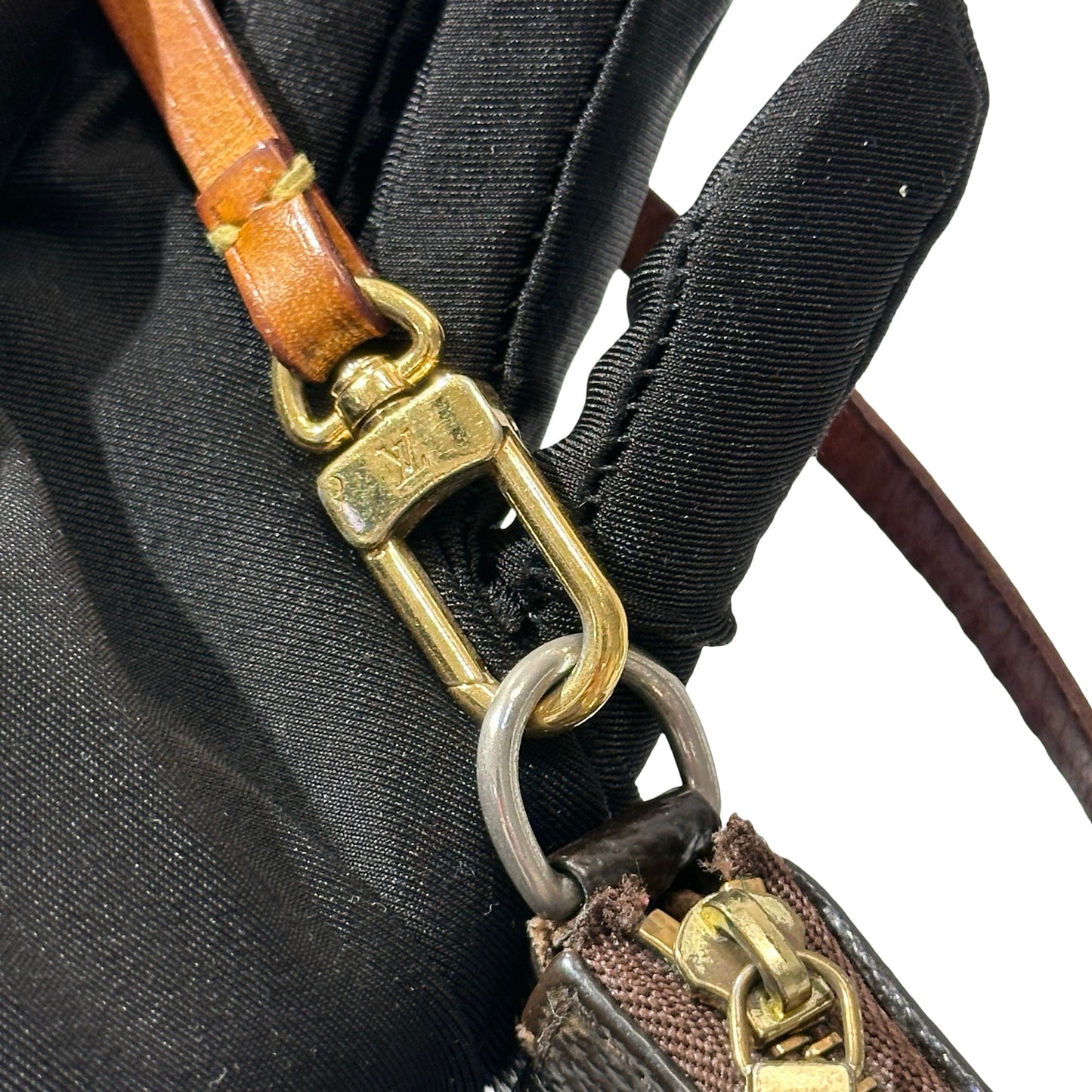 Used Louis Vuitton Monogram Eclipse coated canvas Pochette Shoulder Bag Monogram GHW
