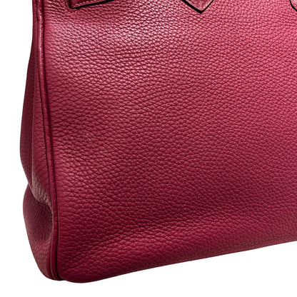 Used Hermès Calfskin Leather Birkin 35 Tote Bag GHW Purple