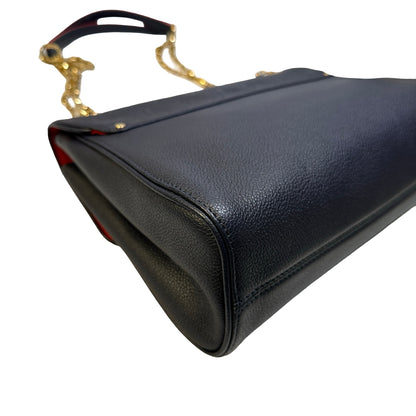 Used LOUIS VUITTON Monogram Empreinte Leather Pochette Metis Shoulder Bag Navy GHW