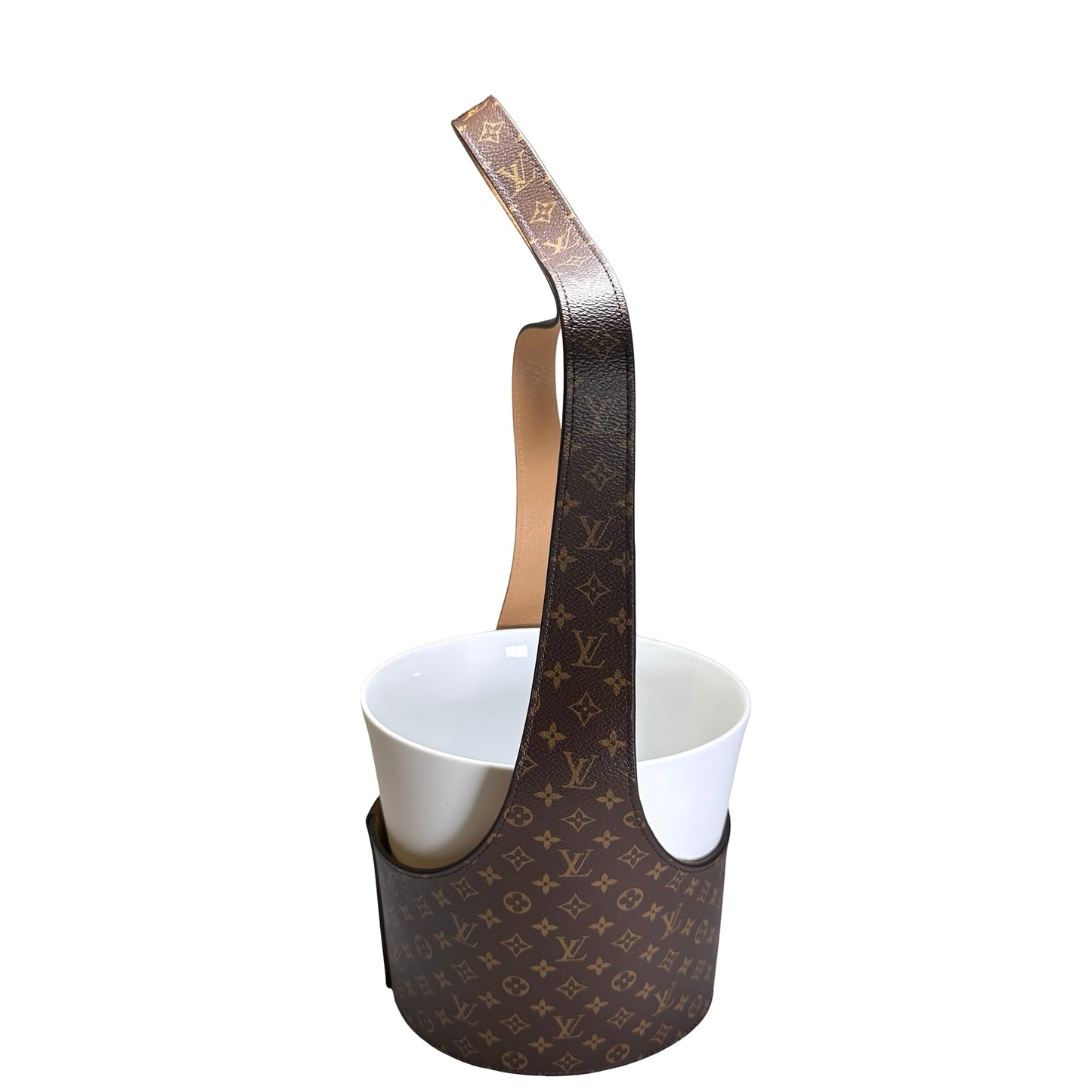 Used LOUIS VUITTON Monogram Canvas Objets Nomades Single Floral Pot Accessories Brown White