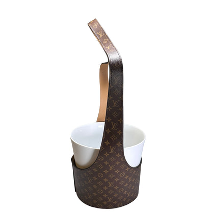 Used LOUIS VUITTON Monogram Canvas Objets Nomades Single Floral Pot Accessories Brown White