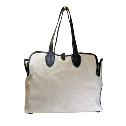 Used BURBERRY Canvas Tote Bag Tote Bag Beige Black