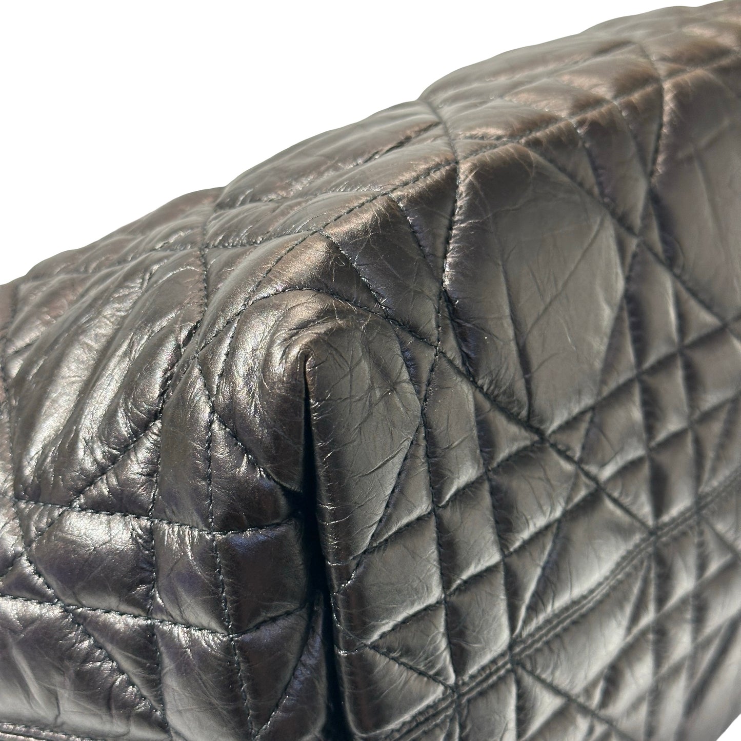 Used DIOR Lambskin Leather SO BLACK TOUJOURS MEDIUM Shoulder Bag Black