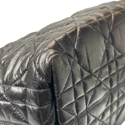 Used DIOR Lambskin Leather SO BLACK TOUJOURS MEDIUM Shoulder Bag Black