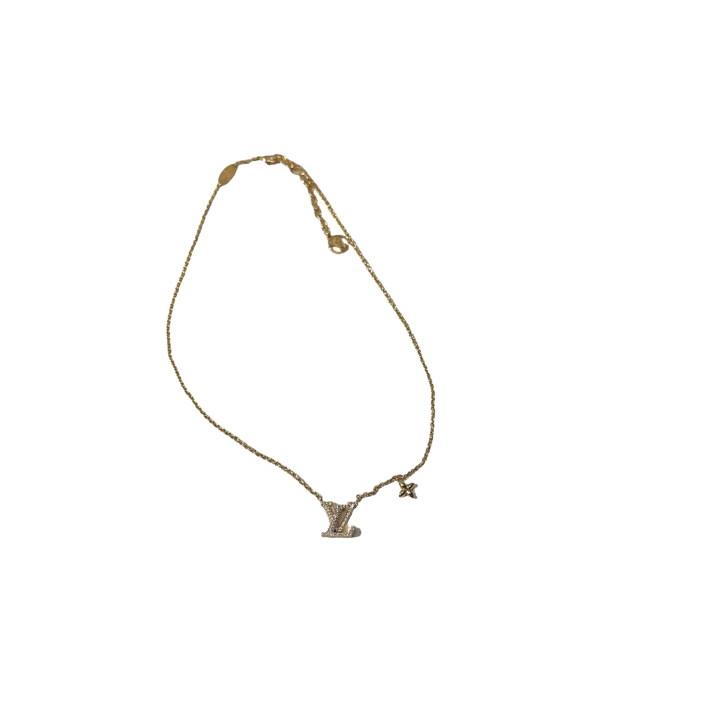 New LOUIS VUITTON Logo necklace M00596 Necklace GHW