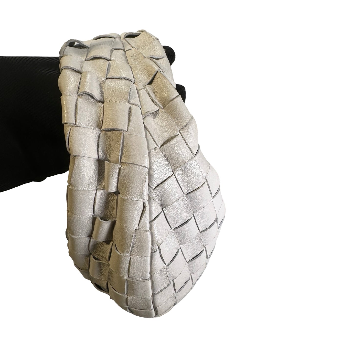 Used BOTTEGA VENETA Intrecciato Leather Jodie Handbag White GHW
