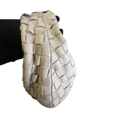 Used BOTTEGA VENETA Intrecciato Leather Jodie Handbag White GHW