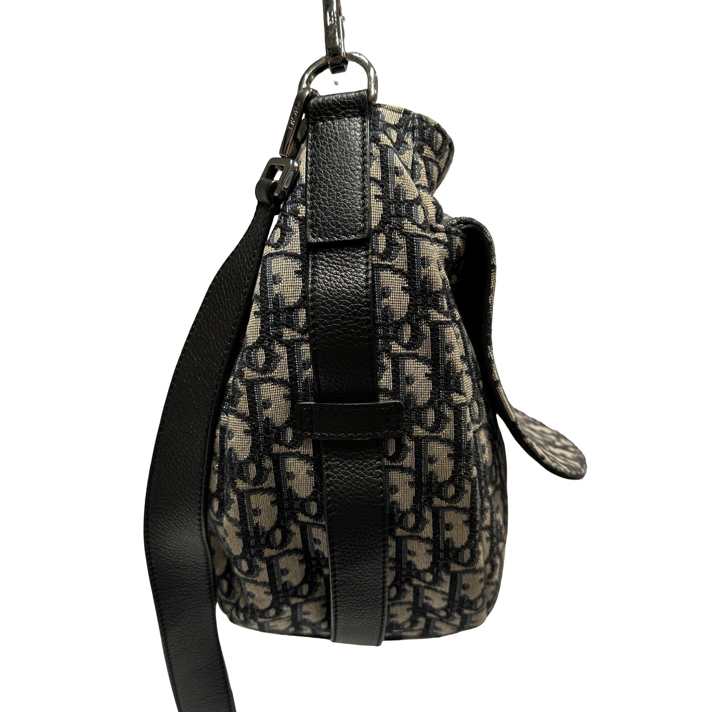 Used DIOR Canvas Oblique Saddle Messenger Bag GHW