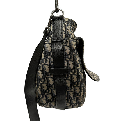 Used DIOR Canvas Oblique Saddle Messenger Bag GHW
