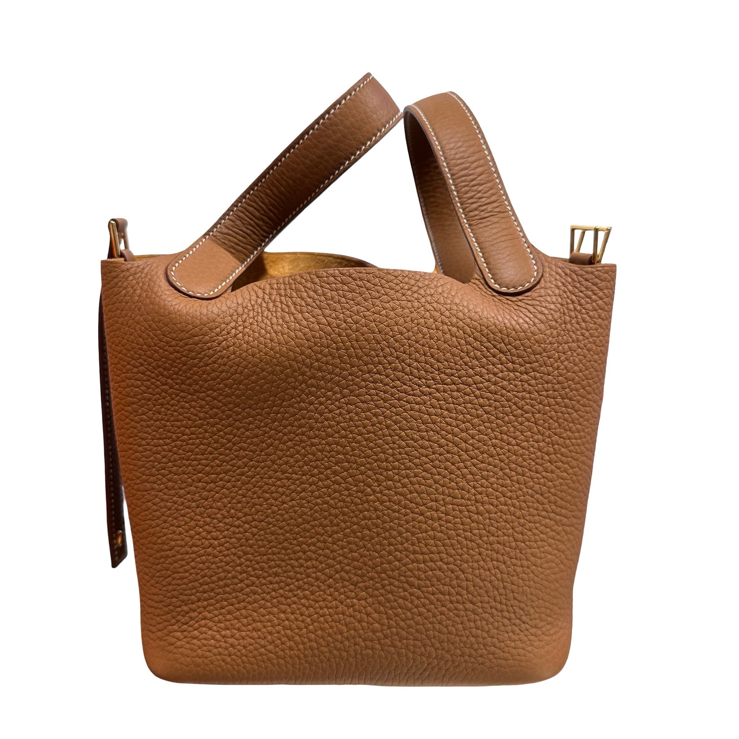 New HERMÈS Clemence leather TC Picotin 18 Bucket Bag Gold GHW