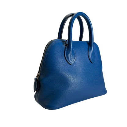 Used HERMES Epsom leather Bolide Mini Handbag Blue