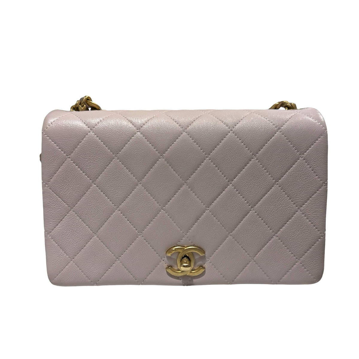 Used CHANEL Quilted Caviar 20B small fashion therapy flap bag Chain Shoulder Bag Light Purple