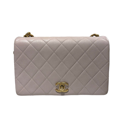 Used CHANEL Quilted Caviar 20B small fashion therapy flap bag Chain Shoulder Bag Light Purple