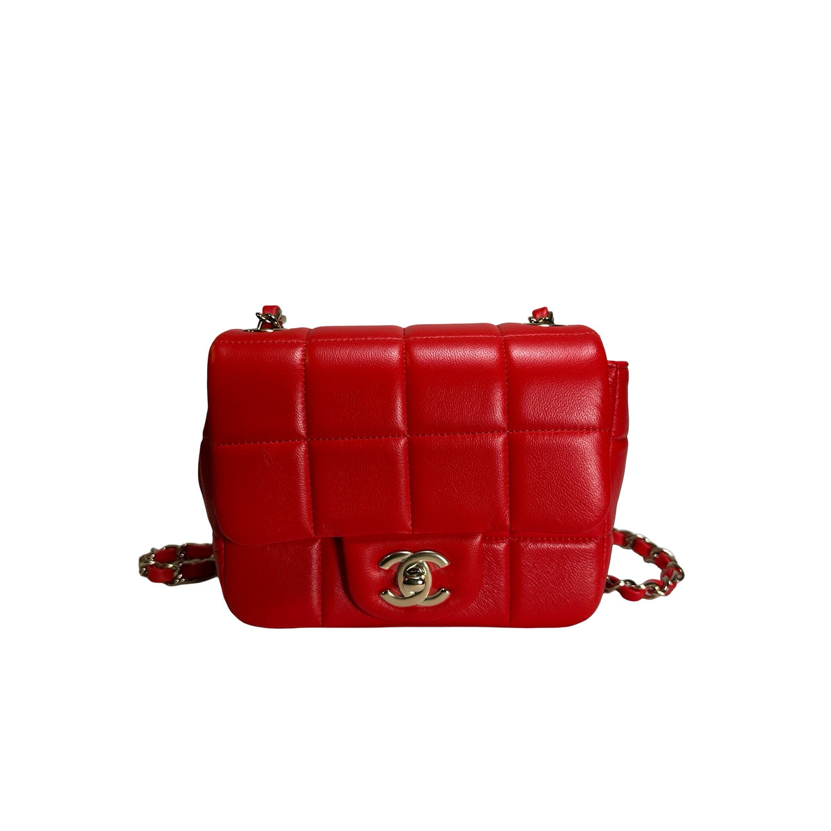 Used CHANEL Mini Flap 17cm Cross body bag Red PHW