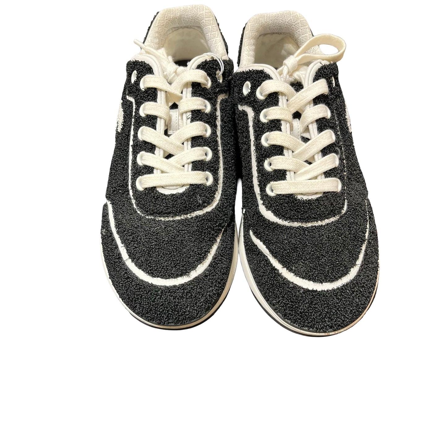 Used CHANEL Cotton Used Chanel Cotton Sneakers Shoes Black White Shoes Black White