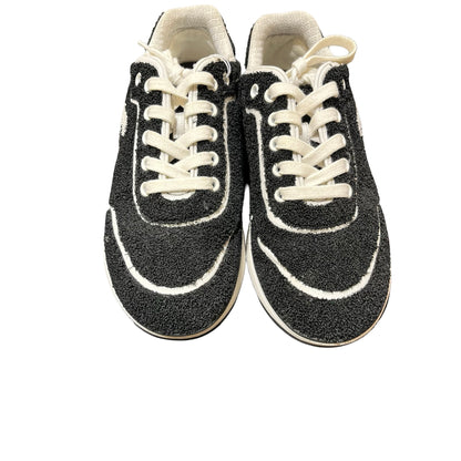 Used CHANEL Cotton Used Chanel Cotton Sneakers Shoes Black White Shoes Black White