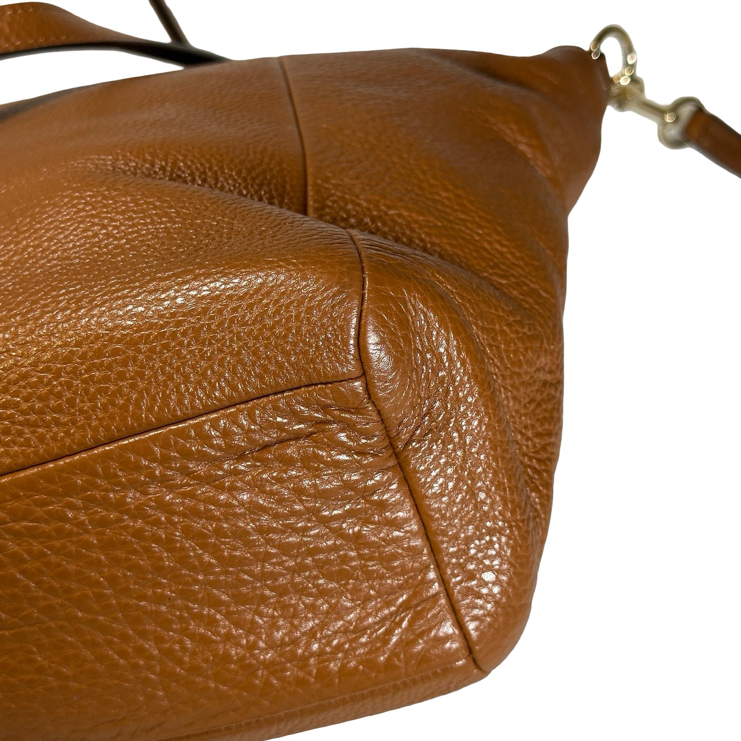 Used COACH Pebbled Leather Tyler Carryall Tote Bag Brown