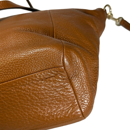 Used COACH Pebbled Leather Tyler Carryall Tote Bag Brown