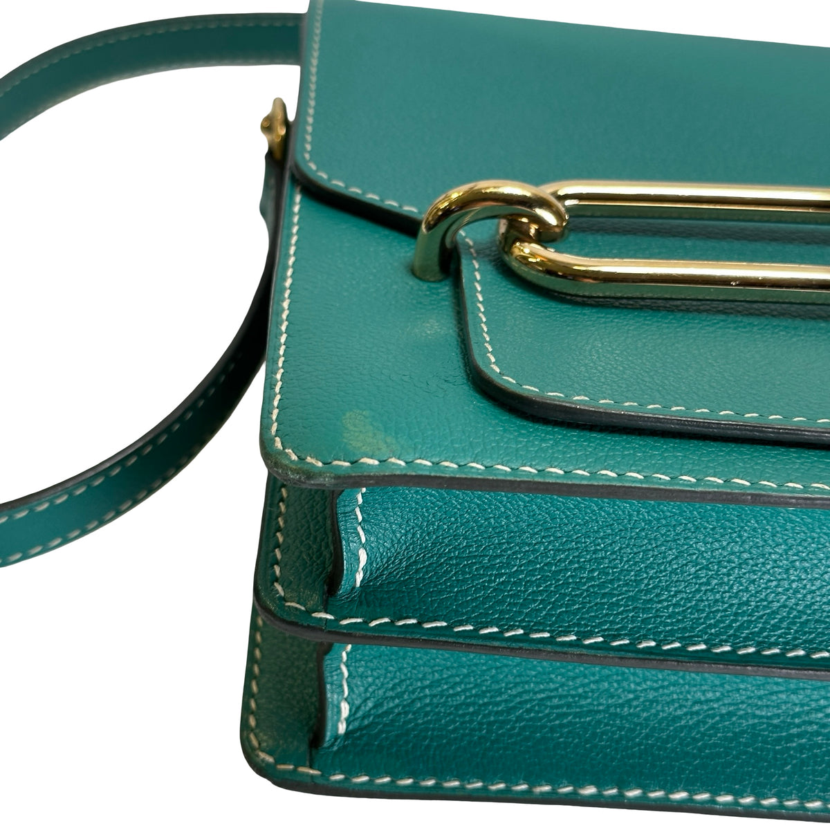Used HERMES Epsom Roulis Shoulder Bag Green