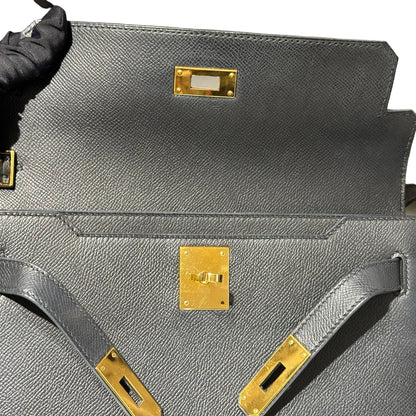 Used HERMÈS Kelly Depeches 25 Shoulder Bag Black GHW