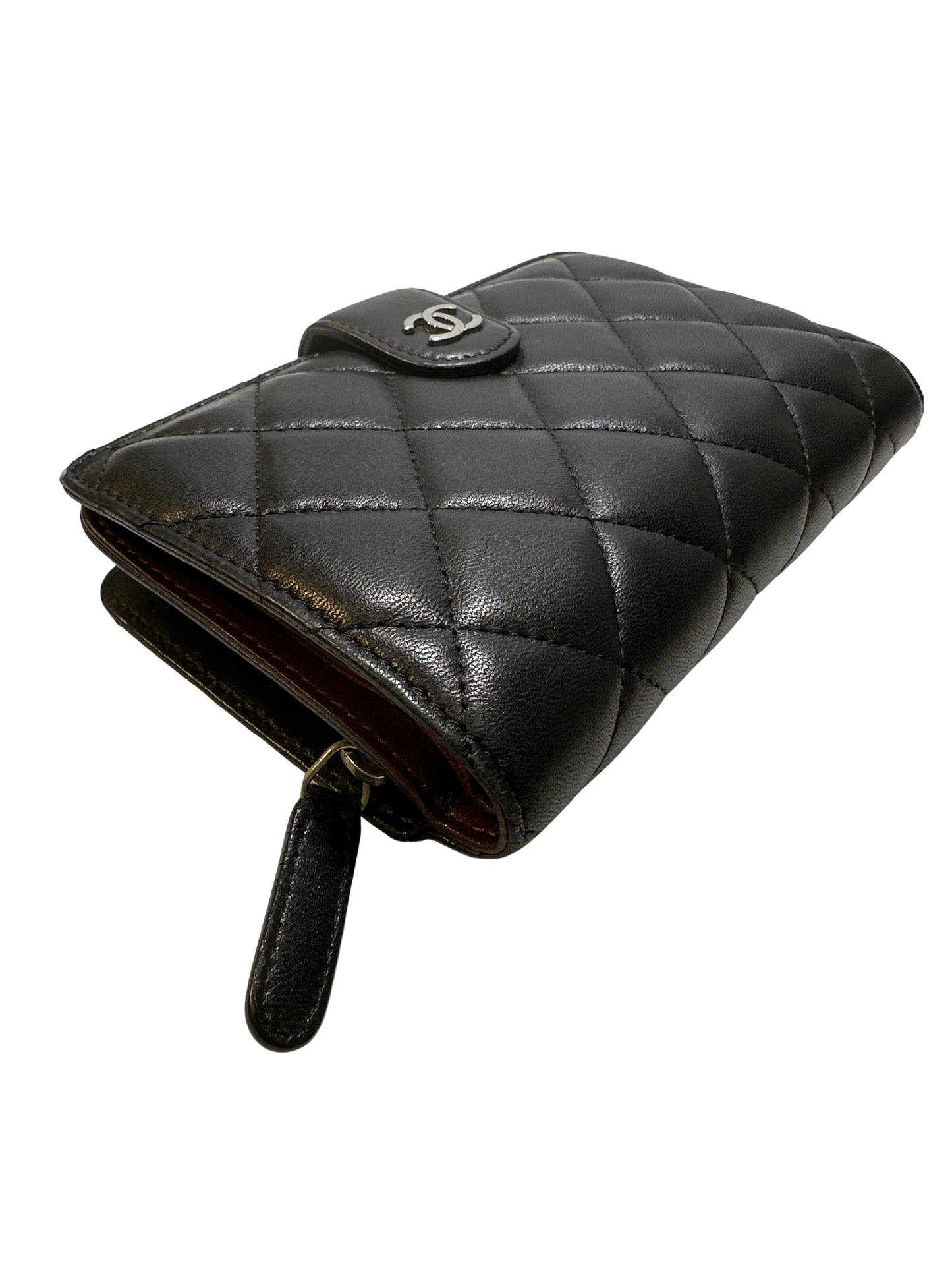 CHANEL Matelasse Lambskin Matelasse Long Wallet Black
