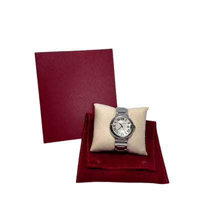 Used CARTIER Stainless Steel Ballon Bleu Watch Silver White