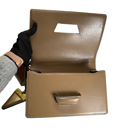 Used LOEWE Calfskin Barcelona Crossbody Bag Brown GH
