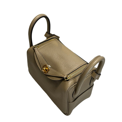Brand New HERMES Clemence Lindy Handbag Etoupe