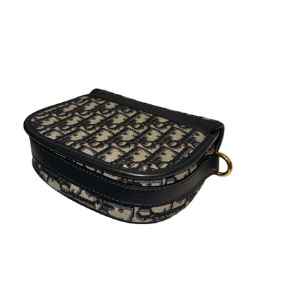 Used DIOR Oblique Jacquard Bobby Shoulder Bag Blue Navy GHW