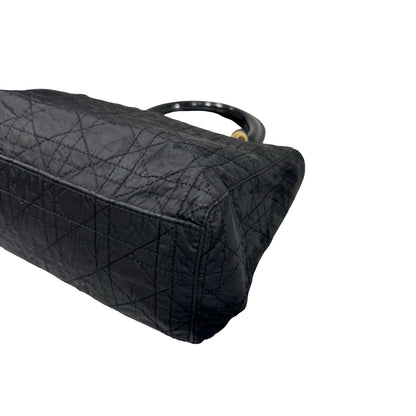 Used DIOR micro lady dior VINTAGE Handbag Black GHW
