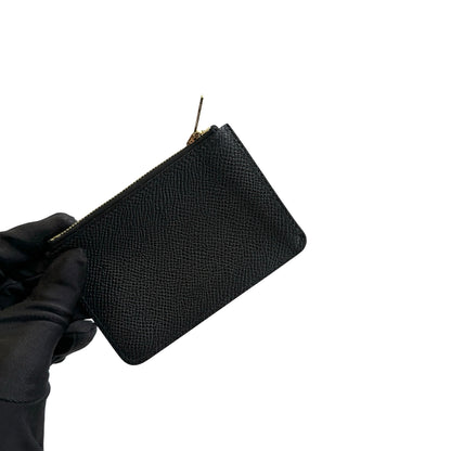 Used HERMES Epsom Constance Slim Wallet Black Gold