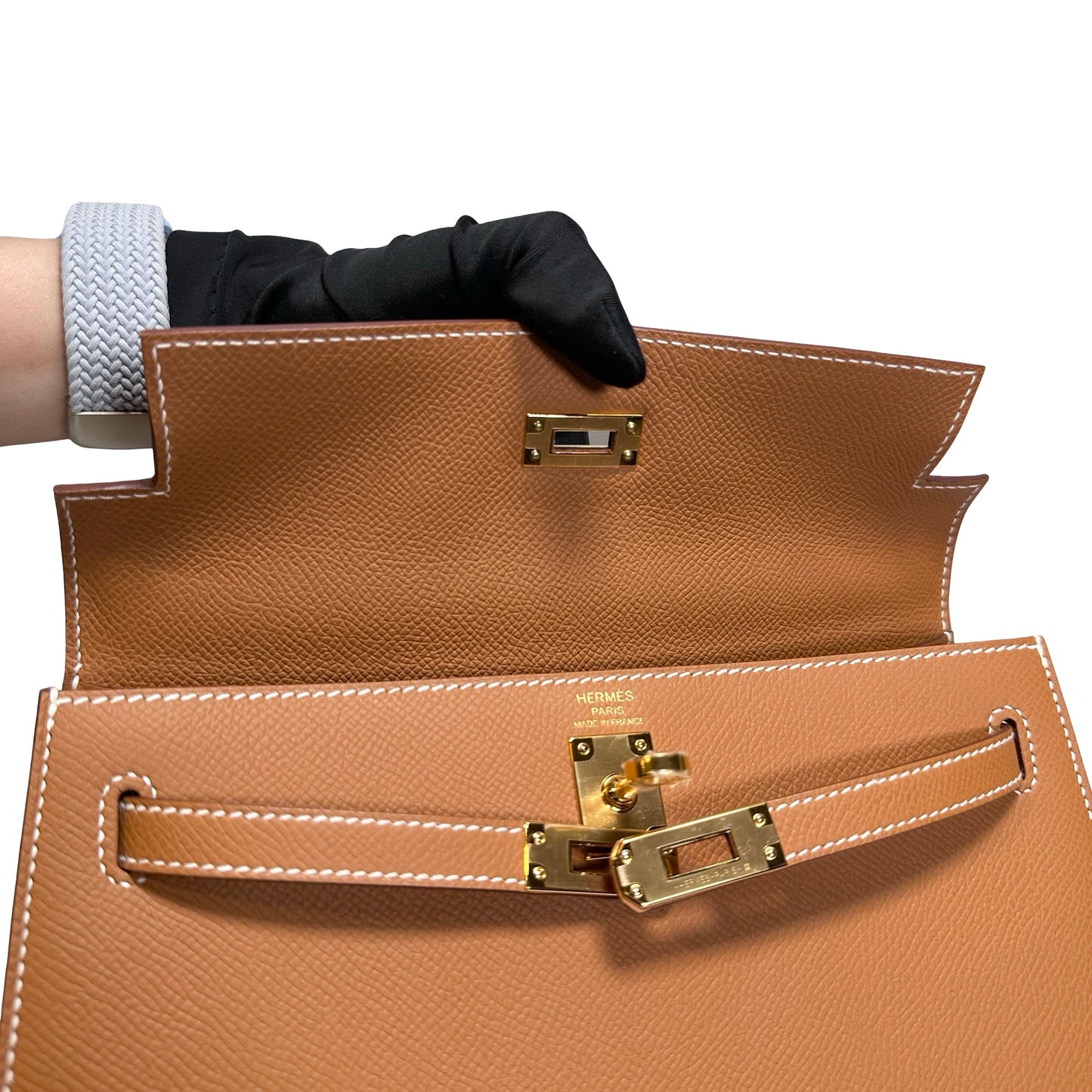 Used Hermès Epsom leather kelly 25 Shoulder Bag Gold GHW