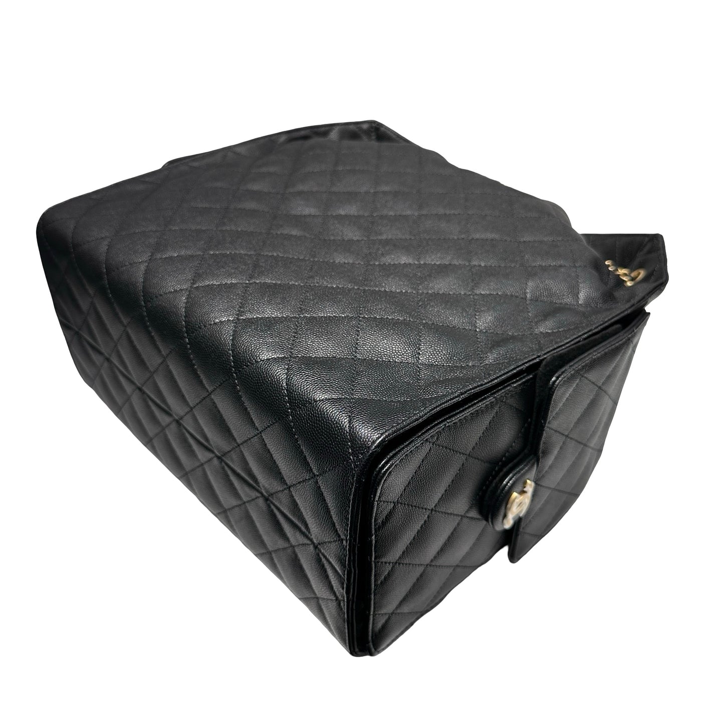 New Chanel 25 Medium Chain Shoulder Bag Black GHW